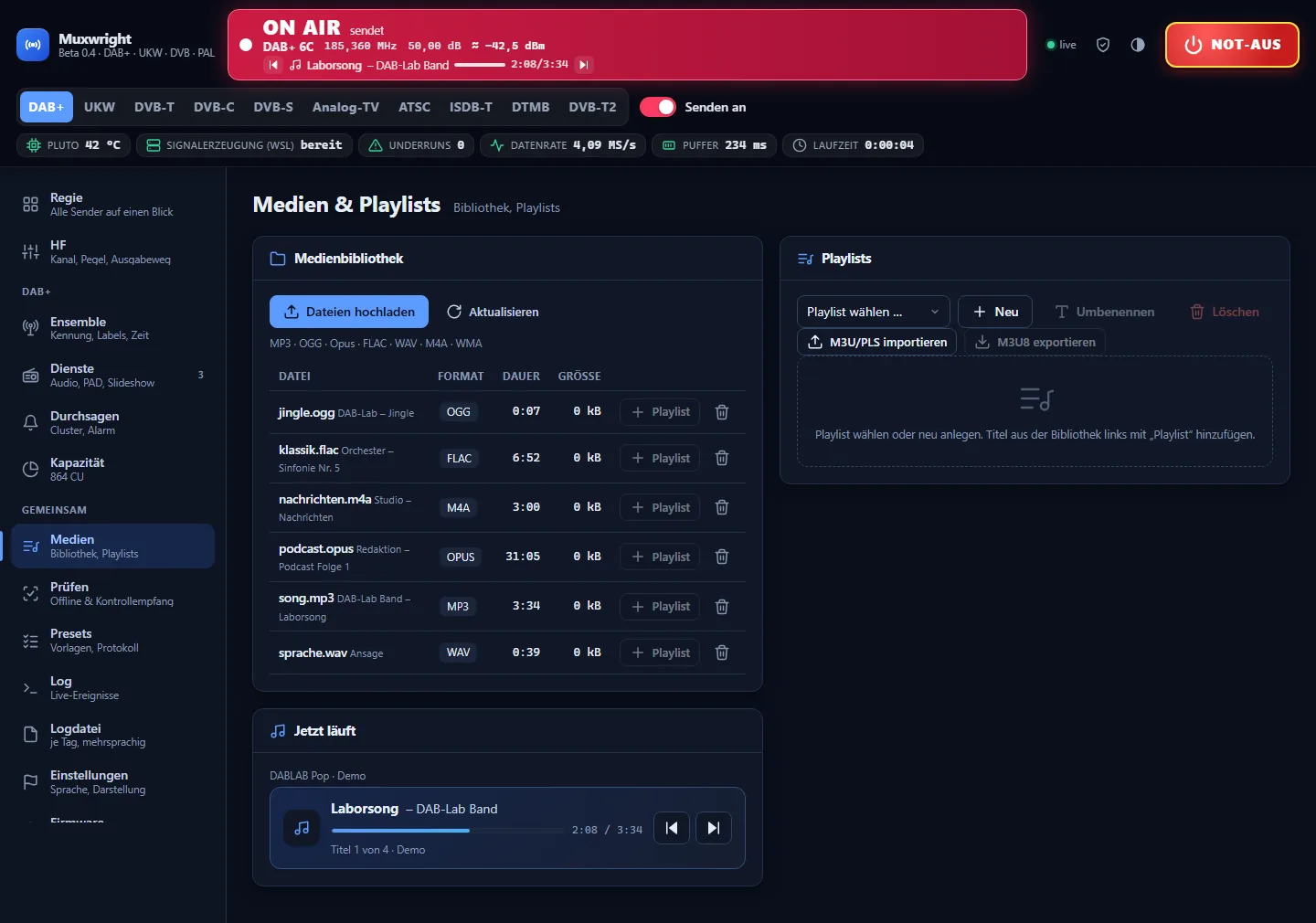 Media library with playlists