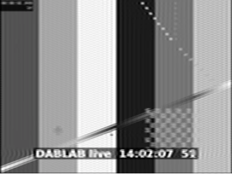 PAL live test pattern with clock